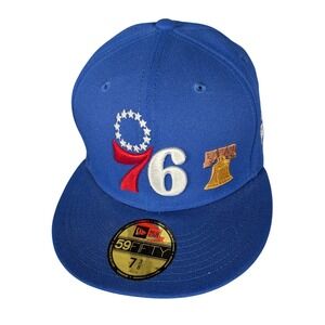 New Era Philadelphia 76ers Royal Blue Fitted Hat 7 3/8 Philly‎ Special Hat